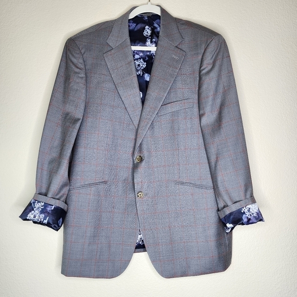 Indochino Gray Plaid Wool Suite - Picture 1 of 8